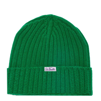 Mc2 Saint Barth Woman Hat With Cortina Embroidery In Green