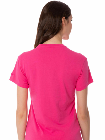 Mc2 Saint Barth Woman Fucsia Cotton T-shirt With Embroidery In Pink