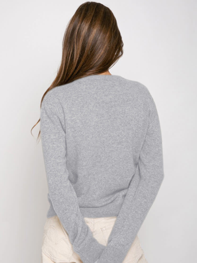 Mc2 Saint Barth Woman Grey Crop Sweater Annoiata Lurex Writing In Grey