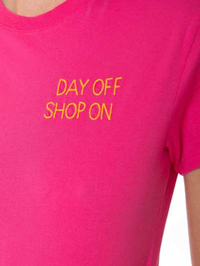 Mc2 Saint Barth Woman Fucsia Cotton T-shirt With Embroidery In Pink