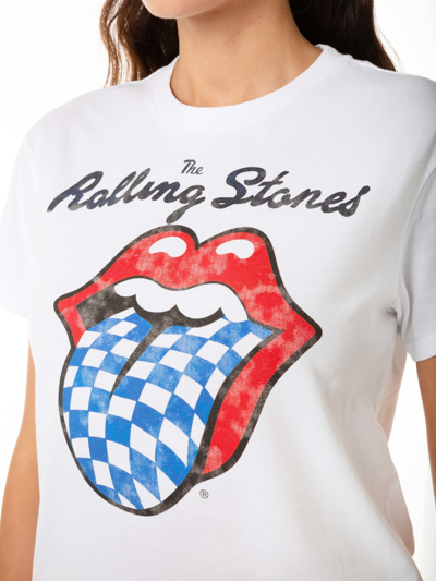 Shop Mc2 Saint Barth Woman Cotton T-shirt With Rolling Stones Print Rolling Stones® Special Edition In White