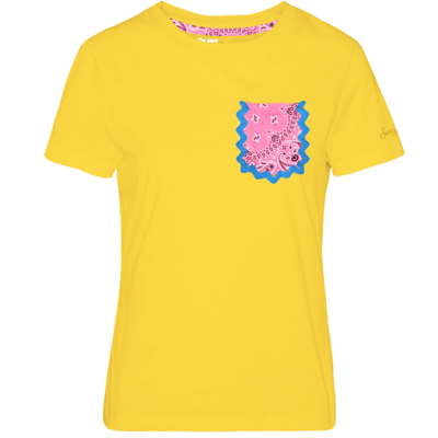 Shop Mc2 Saint Barth Woman Cotton T-shirt With Pocket In Pink