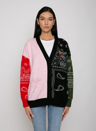 Mc2 Saint Barth Woman Cardigan With Pockets And Saint Barth Embroidery In Multicolor