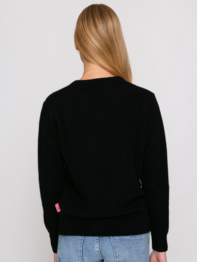 Mc2 Saint Barth Woman Black Sweater Monday Mood Snoopy - Special Edition In Black