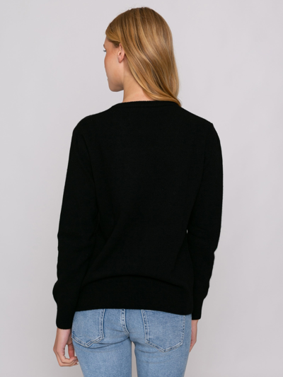 Mc2 Saint Barth Black Woman Sweater Aprés Ski Degrade Writing In Black