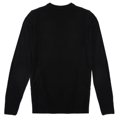 Mc2 Saint Barth Black Woman Sweater Aprés Ski Degrade Writing In Black