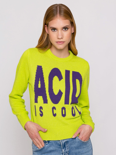 Shop Mc2 Saint Barth Woman Acid Green Sweater Acid Is Cool