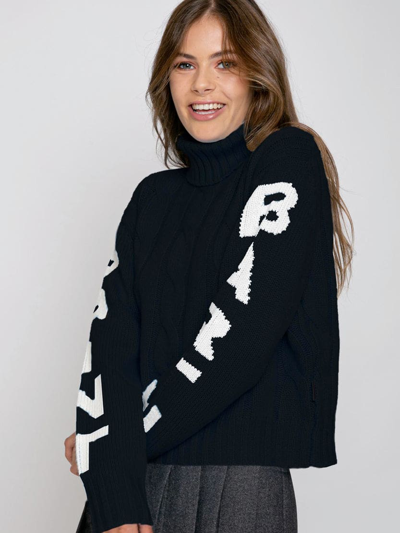 Mc2 Saint Barth Turtleneck Braided Sweater Saint Barth In Blue
