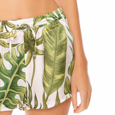 Mc2 Saint Barth Tropical Print Woman Shorts In White