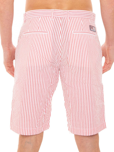 Mc2 Saint Barth Red Stripe Bermuda Short In Red