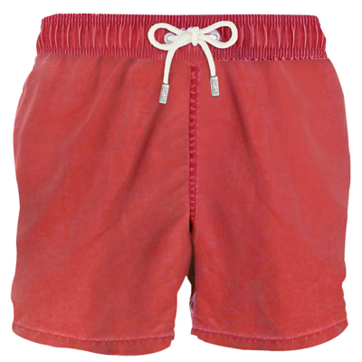 Mc2 Saint Barth Red Delavè Mans Swim Shorts In Red