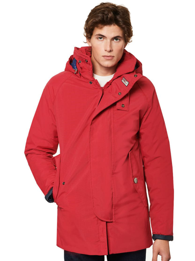 Mc2 Saint Barth Red Hooded Windbreaker For Man In Red