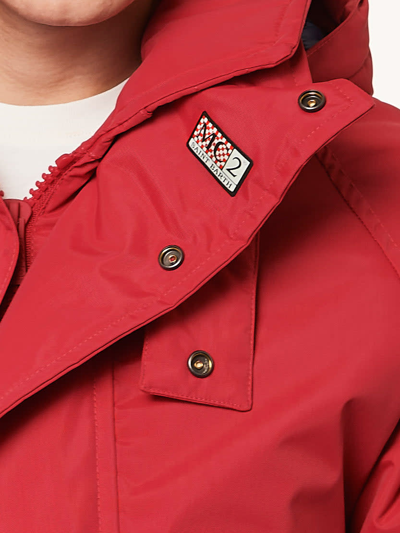 Shop Mc2 Saint Barth Man Hooded Red Voyager Parka Jacket