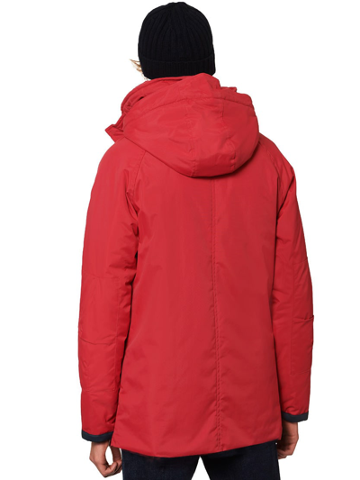 Shop Mc2 Saint Barth Man Hooded Red Voyager Parka Jacket