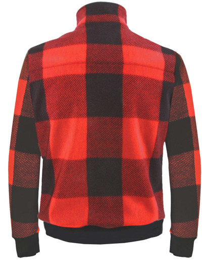 Mc2 Saint Barth Red And Black Checked Mid Season Jacket Wool Effect In Black