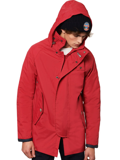 Shop Mc2 Saint Barth Man Hooded Red Voyager Parka Jacket