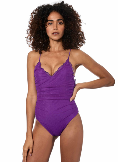 Mc2 Saint Barth Purple One Piece Swimsuit In Purple