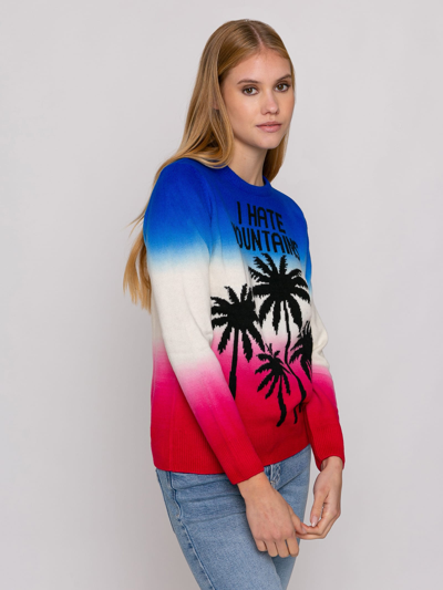 Mc2 Saint Barth Purple And Fucsia Gradient And I Hate Mountains Woman Sweater In Blue