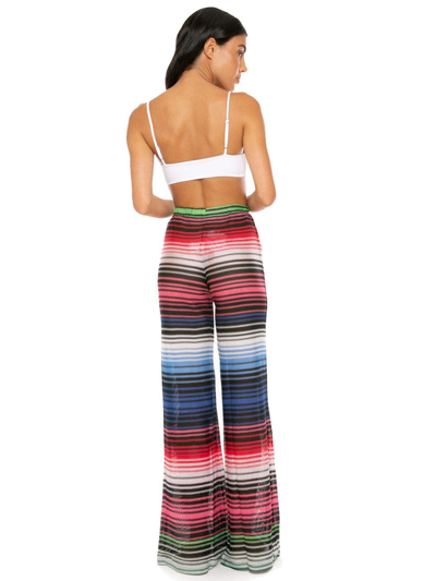 Mc2 Saint Barth Multicolor Striped Multicolor Palazzo Pants In Multicolor