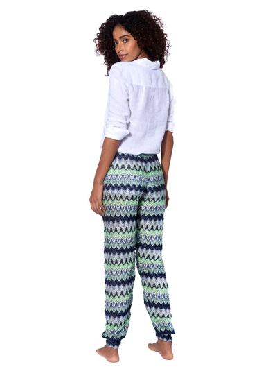 Mc2 Saint Barth Multicolor Bluette Chevron Knitted Pants In Blue