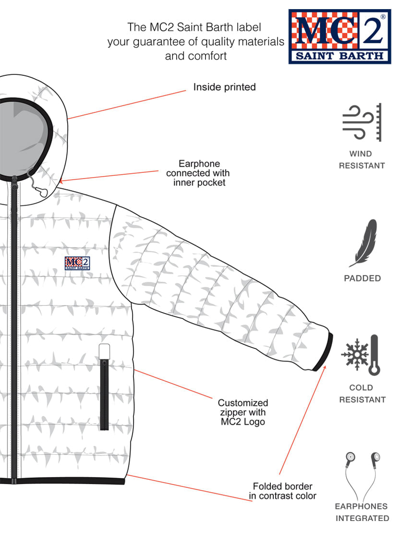 Mc2 Saint Barth Man Double Face Brown Down Jacket In Brown