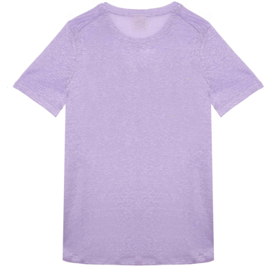 Shop Mc2 Saint Barth Linen T-shirt With Portofino, Ciao Ciao Embroidery In Purple
