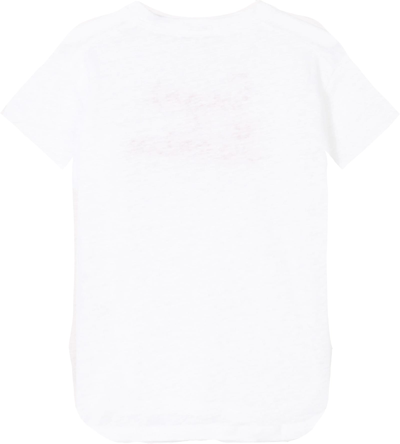 Shop Mc2 Saint Barth Linen T-shirt With Love St. Barth Embroidery In White
