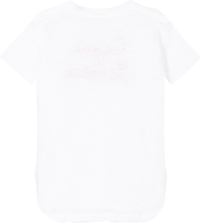 Mc2 Saint Barth Linen T-shirt With Love St. Barth Embroidery In White