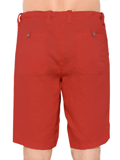 Mc2 Saint Barth Linen Bermuda Red Shorts In Red