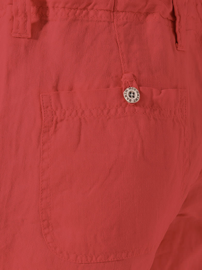 Mc2 Saint Barth Linen Bermuda Red Shorts In Red