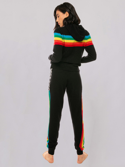 Mc2 Saint Barth Knitted Sweatshirt With Rainbow Intarsia In Black