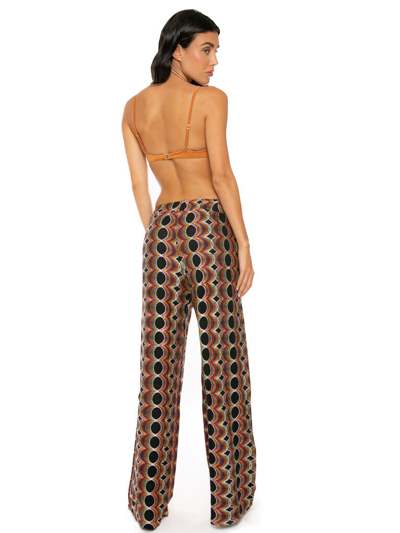 Shop Mc2 Saint Barth Ethnic Knitted Palazzo Pants In Brown