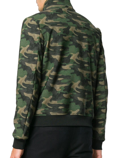 Shop Mc2 Saint Barth Man Mid-weight Camouflage Bomber Jacket In Black