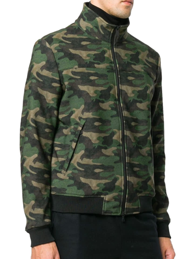 Shop Mc2 Saint Barth Man Mid-weight Camouflage Bomber Jacket In Black