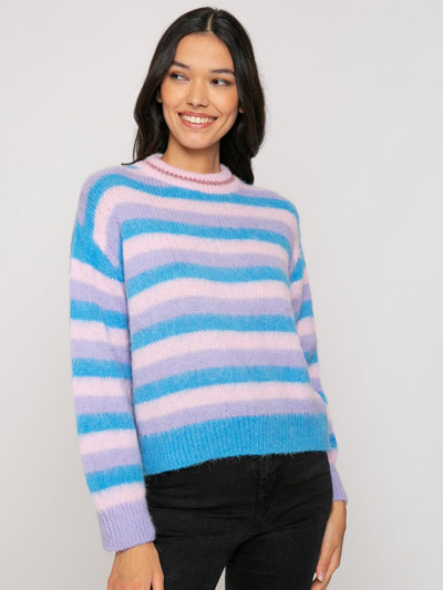 Shop Mc2 Saint Barth Brushed Knit Sweater With Lurex Details In Purple