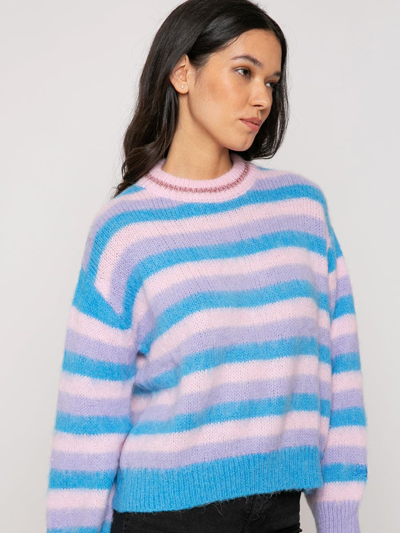 Mc2 Saint Barth Brushed Knit Sweater With Lurex Details In Purple