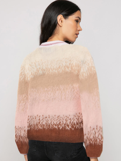 Mc2 Saint Barth Brushed Knit Sweater With Lurex Details In Brown