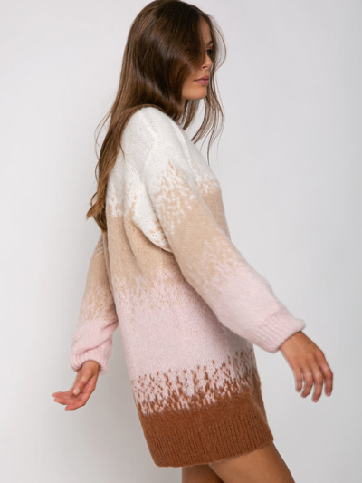 Mc2 Saint Barth Brushed Knit Sweater With Lurex Details In Brown
