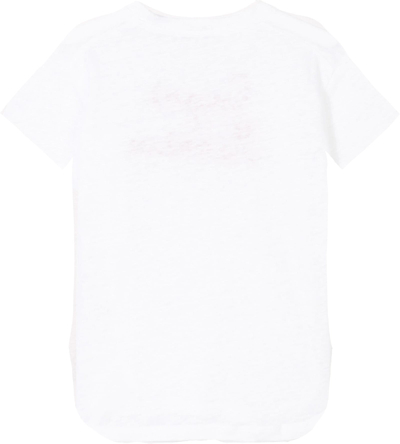 Shop Mc2 Saint Barth Bonjour St. Barth Embroidered Linen T-shirt In White