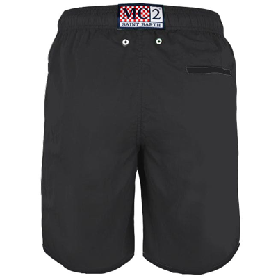 Mc2 Saint Barth Boardshort Solid Black In Black