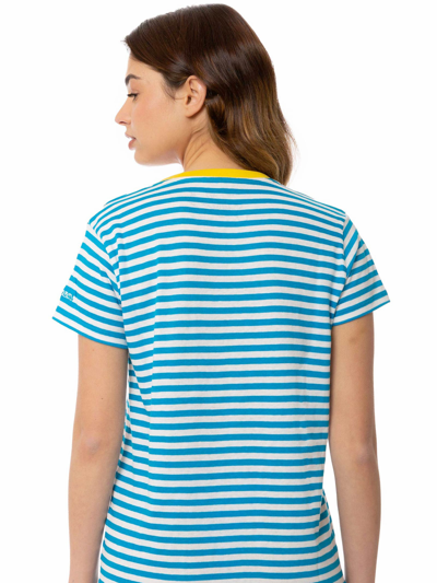 Mc2 Saint Barth Bluette Cotton T-shirt With Where Is St. Barth? Embroidery In Blue