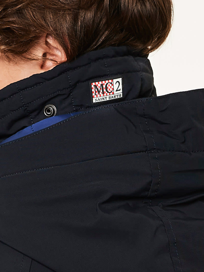 Mc2 Saint Barth Waterproof Jacket With Sherpa Lining In Blue