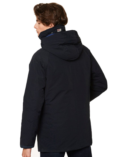 Shop Mc2 Saint Barth Blue Navy Hooded Windbreaker For Man