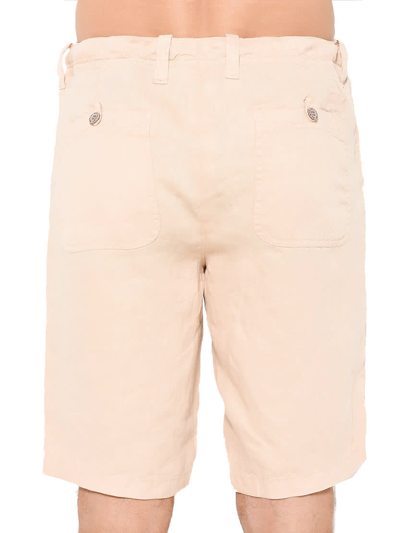 Mc2 Saint Barth Beige Linen Bermuda Short In Brown