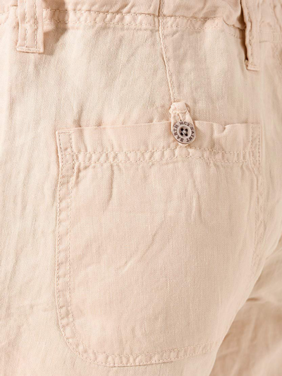 Mc2 Saint Barth Beige Linen Bermuda Short In Brown