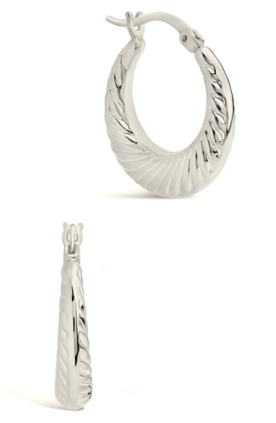 Sterling Forever Delia Hoop Earrings In Silver