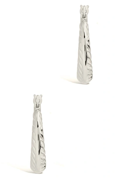Sterling Forever Delia Hoop Earrings In Silver