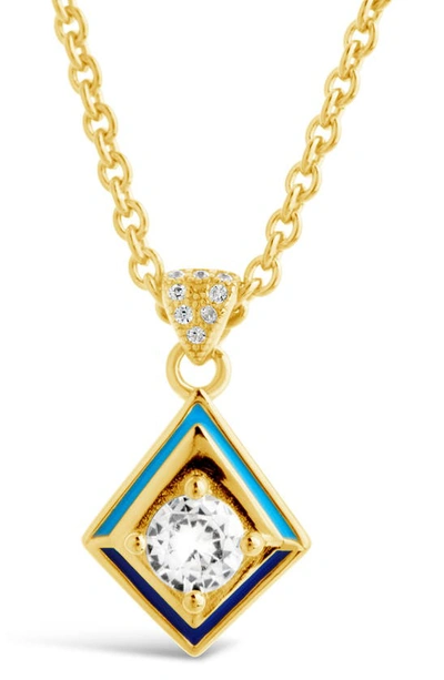 Sterling Forever Azurine Cz Pendant Necklace In Gold