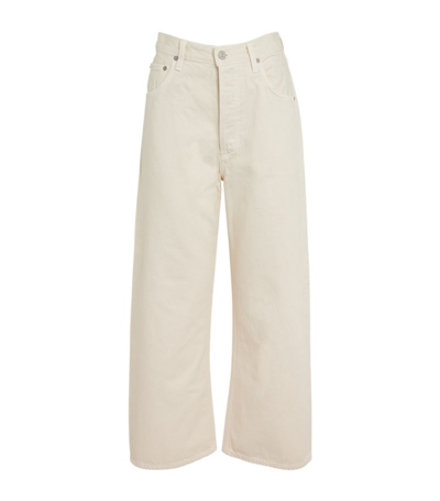 Shop Citizens Of Humanity Gaucho High-rise Wide-leg Jeans In White