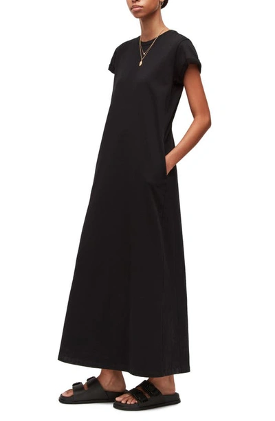 Shop Allsaints Anna Cotton Maxi Dress In Black
